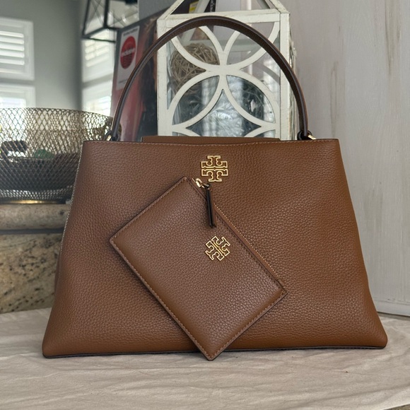 Tory Burch Handbags - 868+! New Tory Burch Britten in moose Leather Satchel and Britten cardholder